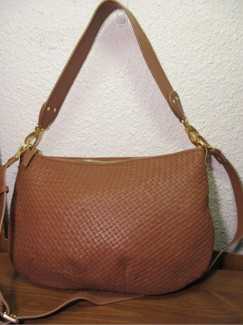Quince Tan Woven Leather Shoulder Bag
